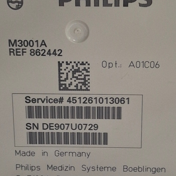 Philips M3001A-A01C06 Fast SpO2, NIBP, ECG, Temp, IBP MMS Module