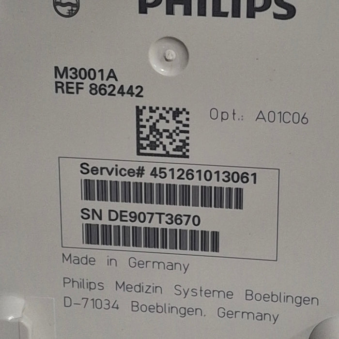 Philips M3001A-A01C06 Fast SpO2, NIBP, ECG, Temp, IBP MMS Module