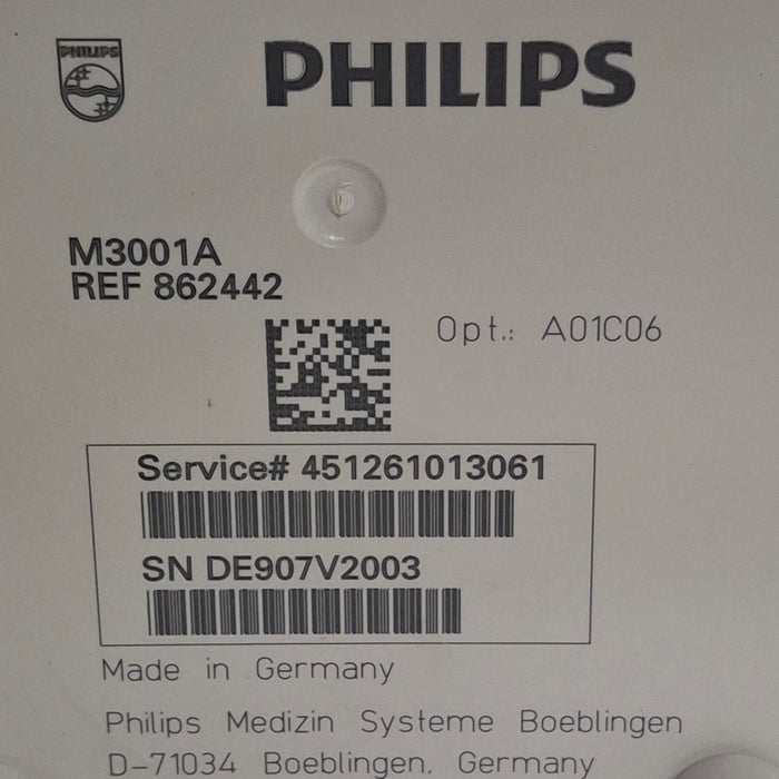 Philips M3001A-A01C06 Fast SpO2, NIBP, ECG, Temp, IBP MMS Module