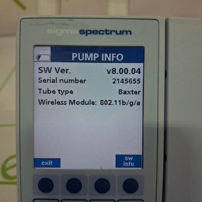 Baxter Sigma Spectrum 6.05.14 without Battery Infusion Pump