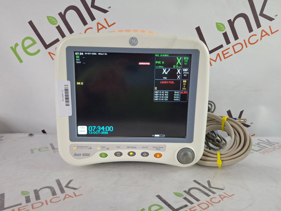 GE Healthcare Dash 4000 - GE/Nellcor SpO2 Patient Monitor