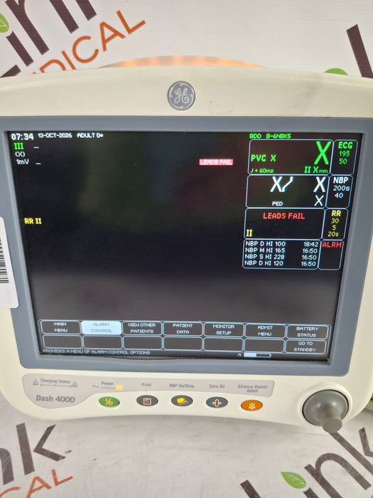 GE Healthcare Dash 4000 - GE/Nellcor SpO2 Patient Monitor