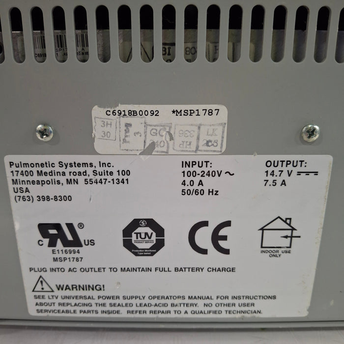 Pulmonetic Systems LTV UPS