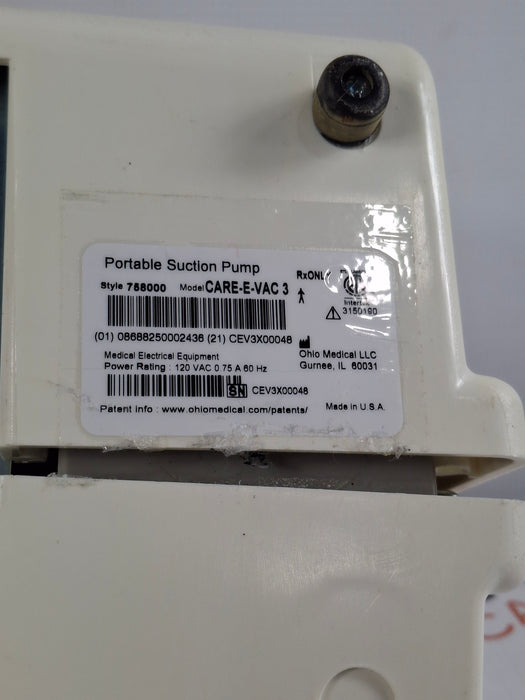 Ohio Medical Corporation Care-E-Vac 3 Portable Suction System