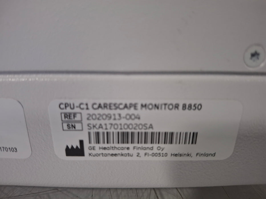 GE Healthcare GE Healthcare Carescape B850 CPU Unit Patient Monitors reLink Online