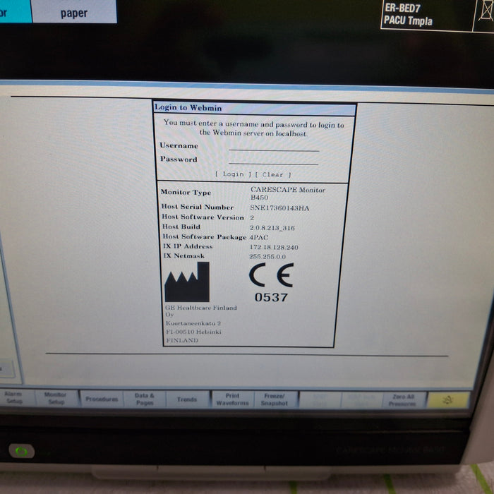 GE Healthcare GE Healthcare Carescape B450 Critical Care Patient Monitor Patient Monitors reLink Online