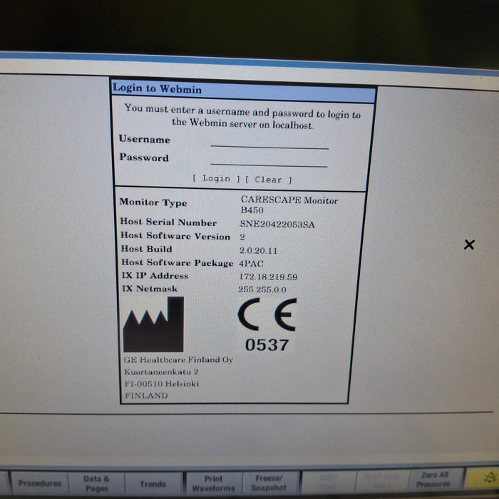 GE Healthcare GE Healthcare Carescape B450 Critical Care Patient Monitor Patient Monitors reLink Online