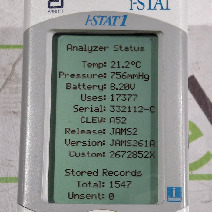 Abbott Abbott i-Stat 1 300G Wireless Blood Analyzer Clinical Lab reLink Online