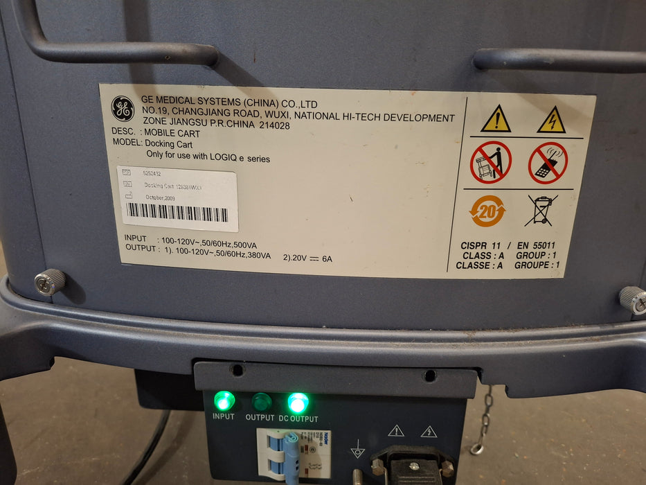 GE Healthcare Logiq e Advanced Isolation Mobile Docking Cart