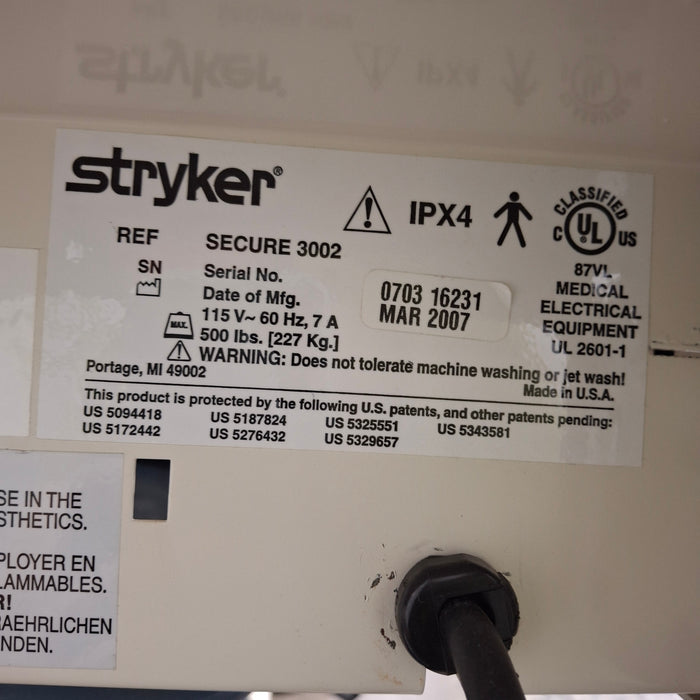Stryker Secure II 3002 Hospital Bed