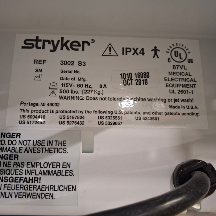 Stryker Secure III 3002 Hospital Bed