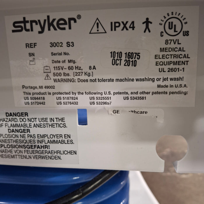Stryker Secure III 3002 Hospital Bed