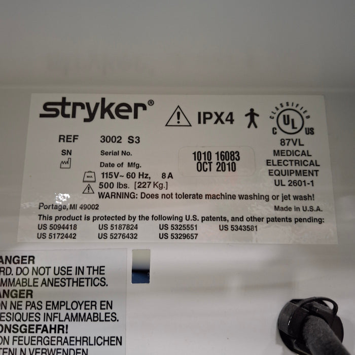 Stryker Secure III 3002 Hospital Bed