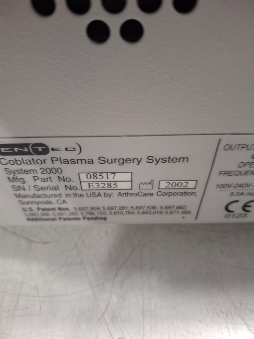 ArthroCare Corporation Coblator System 2000 Plasma Surgery System