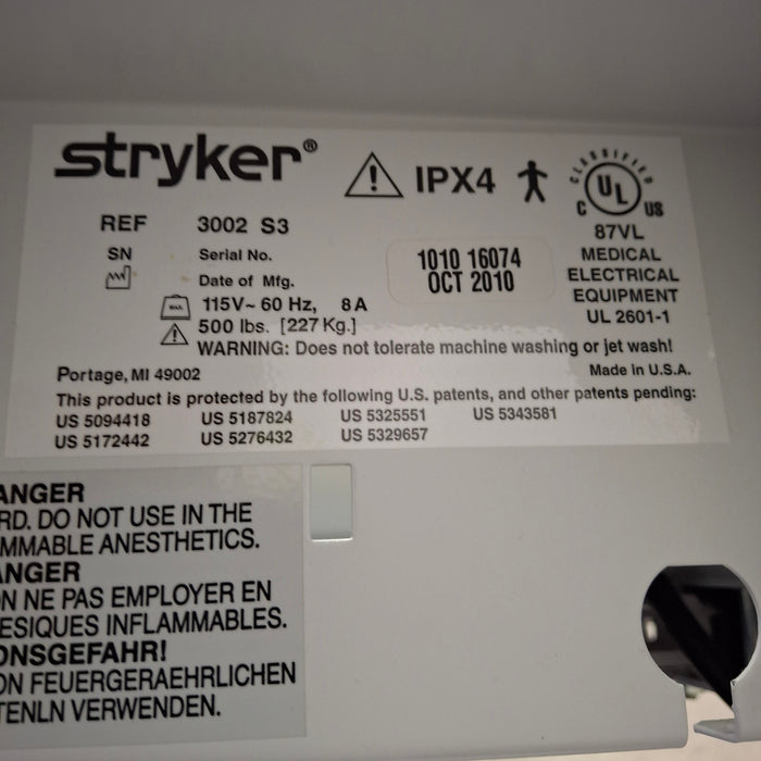 Stryker Secure III 3002 Hospital Bed