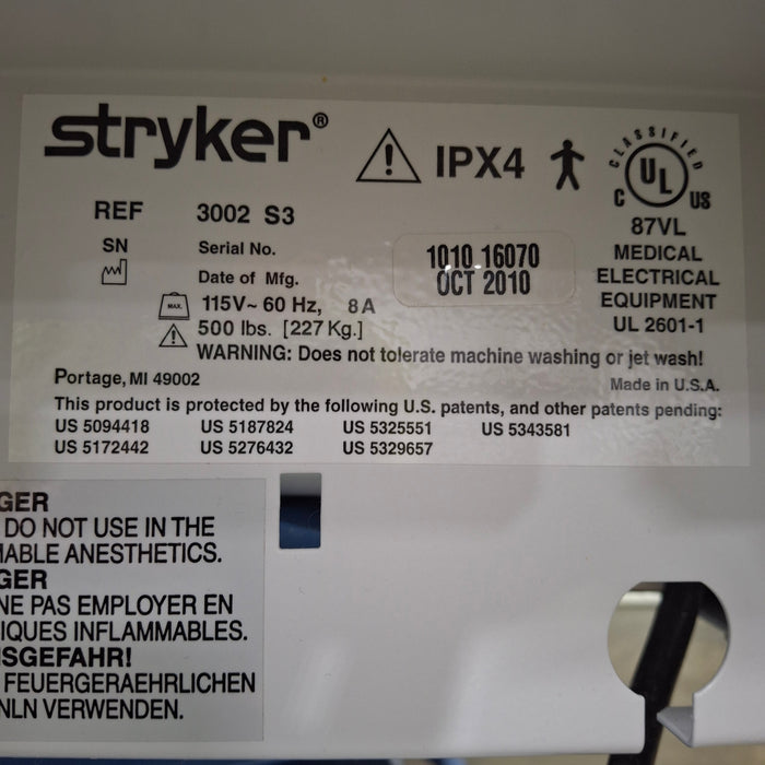 Stryker Secure III 3002 Hospital Bed