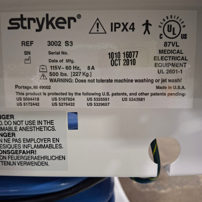 Stryker Secure III 3002 Hospital Bed