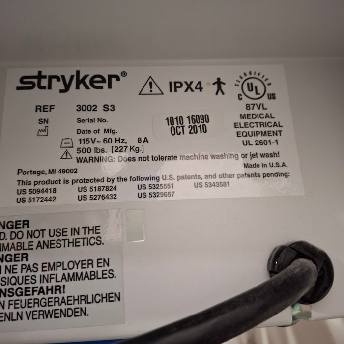 Stryker Secure III 3002 Hospital Bed