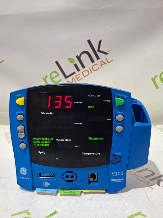 GE Healthcare Dinamap V100 - NIBP, SpO2, Temp Vital Signs Monitor