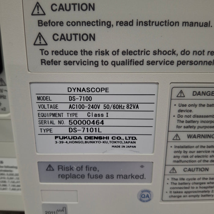 Fukuda Denshi Dynascope DS-7100 Patient Monitor