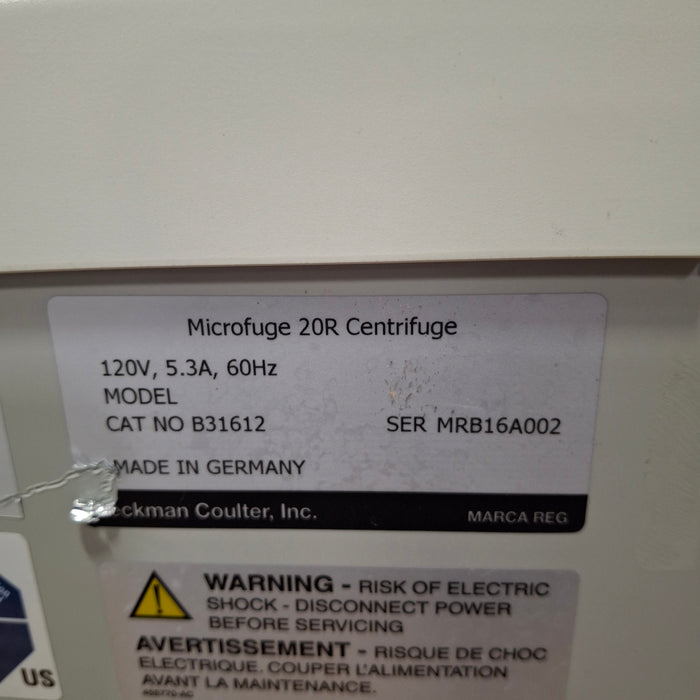 Beckman Coulter Beckman Coulter Microfuge 20R Centrifuge Centrifuges reLink Online