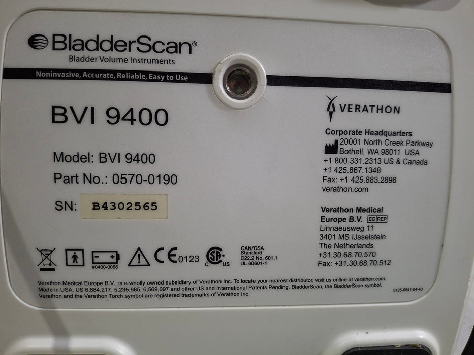 Verathon Medical, Inc BVI 9400 Bladderscan