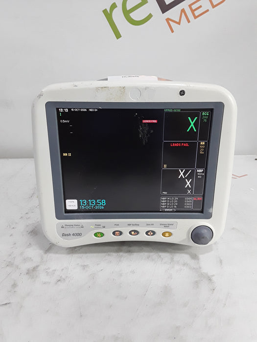 GE Healthcare Dash 4000 - GE/Nellcor SpO2 Patient Monitor