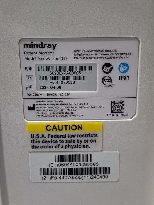 Mindray Mindray Benevision N15 Patient Monitor Patient Monitors reLink Online