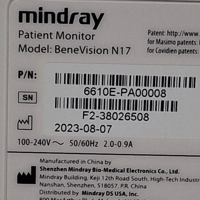 Mindray Benevision N15 Patient Monitor