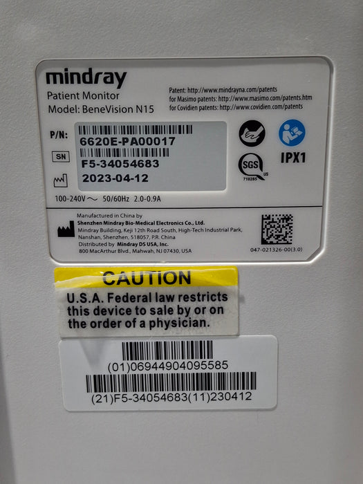 Mindray Benevision N15 Patient Monitor