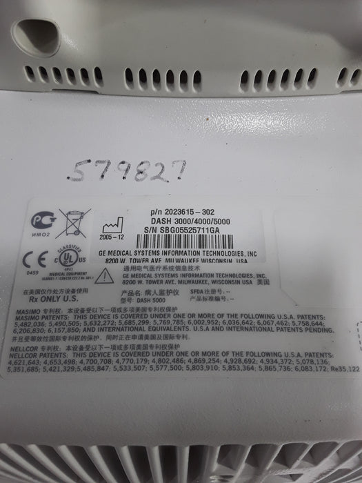 GE Healthcare Dash 5000 - GE/Nellcor SpO2 Patient Monitor