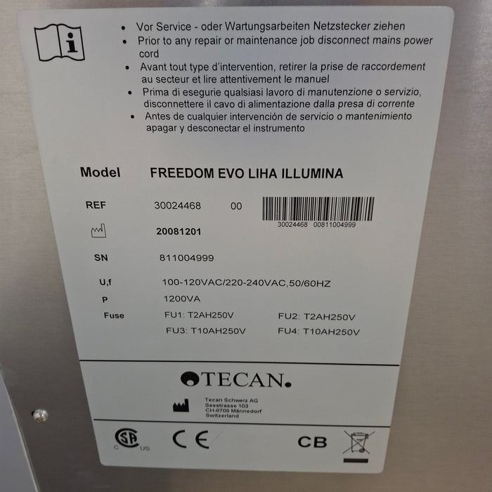 Tecan Freedom Evo LIHA Illumina Liquid Handler