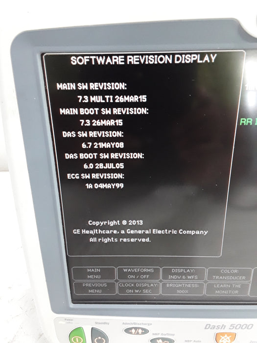 GE Healthcare Dash 5000 - GE/Nellcor SpO2 Patient Monitor
