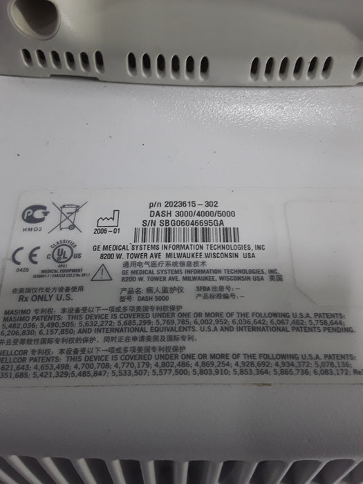 GE Healthcare Dash 5000 - GE/Nellcor SpO2 Patient Monitor