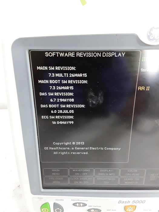 GE Healthcare Dash 5000 - GE/Nellcor SpO2 Patient Monitor