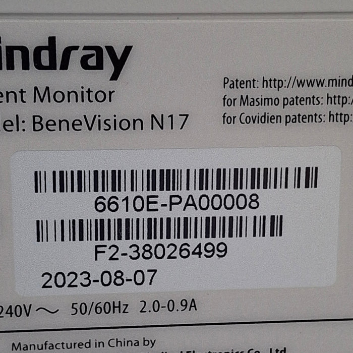 Mindray Benevision N17 Patient Monitor