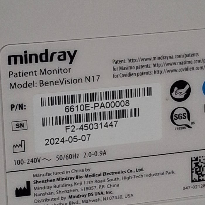 Mindray Benevision N17 Patient Monitor