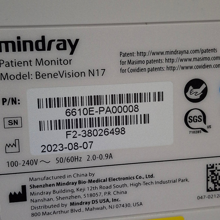 Mindray Benevision N17 Patient Monitor