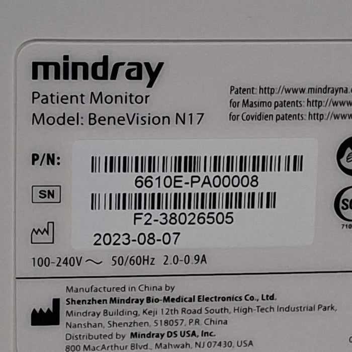 Mindray Benevision N17 Patient Monitor