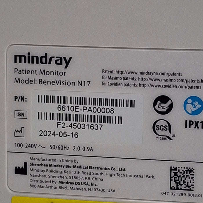 Mindray Benevision N17 Patient Monitor