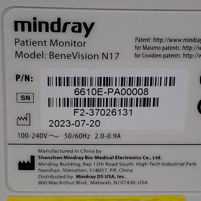 Mindray Benevision N17 Patient Monitor