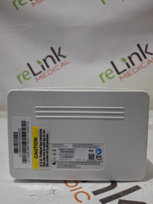 Mindray Benevision N1 Nellcor Transport Monitor
