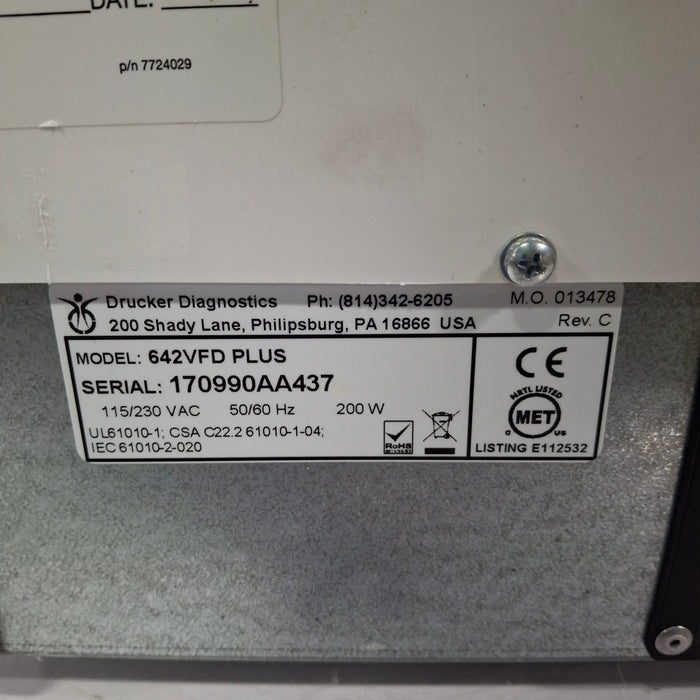 Drucker Diagnostics 642VES Drucker Centrifuge