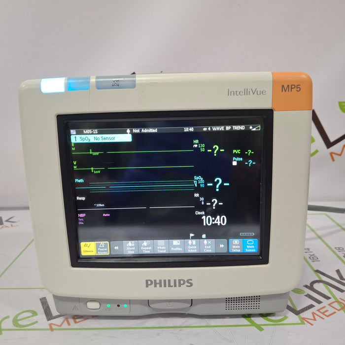 Philips Intellivue MP5 - ECG, Fast SpO2, NIBP Patient Monitor