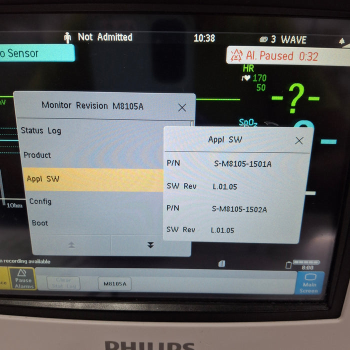 Philips Intellivue MP5 - ECG, OxiMax SpO2, NIBP Patient Monitor