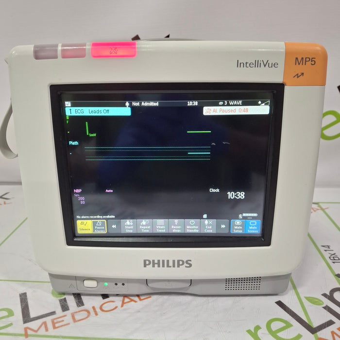 Philips Intellivue MP5 - ECG, OxiMax SpO2, NIBP Patient Monitor