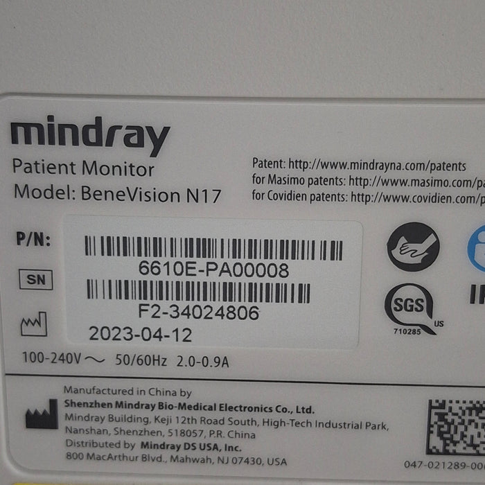 Mindray Benevision N17 Patient Monitor