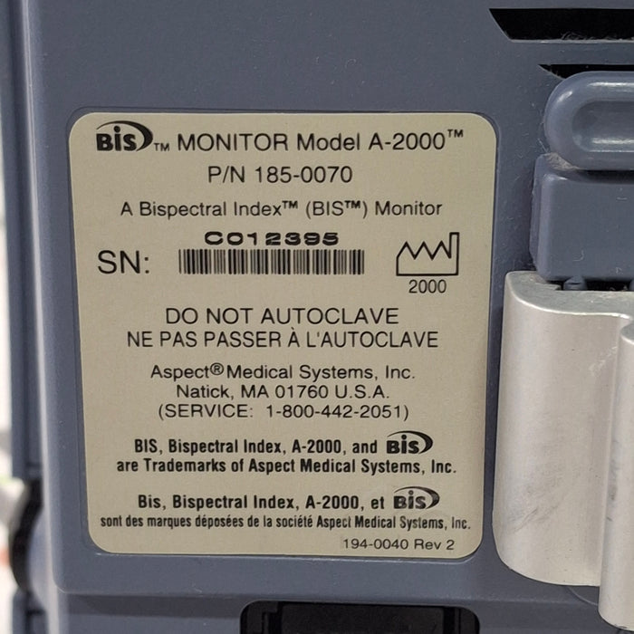 Aspect Medical Systems A-2000 Bispectral Index Monitor