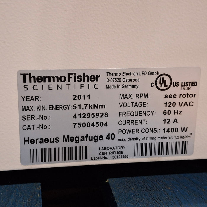 Thermo Scientific Megafuge 40 Laboratory Centrifuge