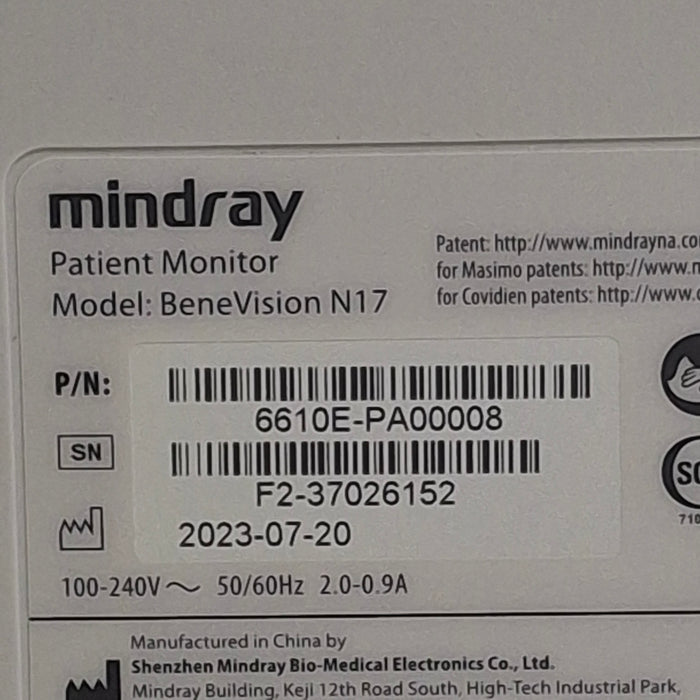 Mindray Benevision N17 Patient Monitor